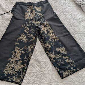 Vintage cotton linen asian palazzo pants